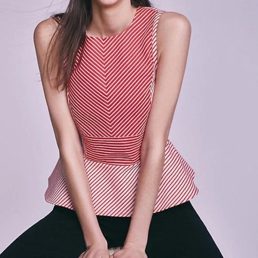 Maeve Cantua Red Striped Top